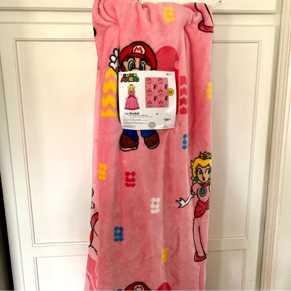 Other - New Super Mario Princess Peach Twin Blanket Large Size 60x90 in